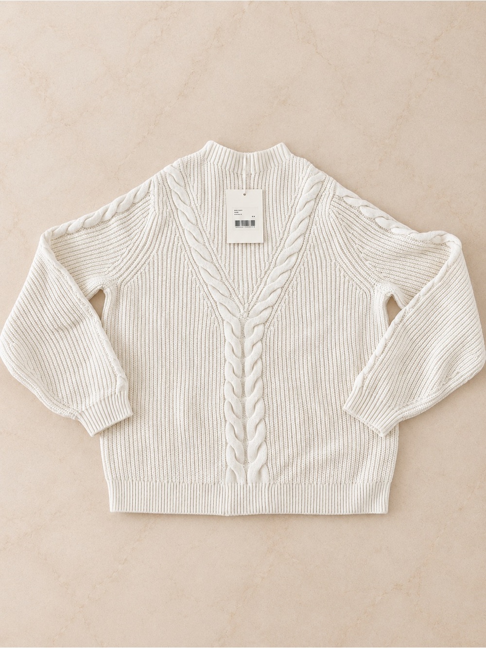 Sézane Zack Sweater Ecru Cable Knit Wool XS NWT
